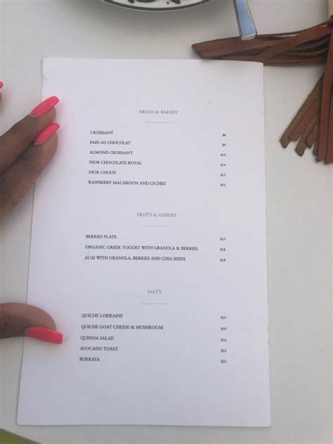 dior cafe menu prices|dior cafe miami menu prices.